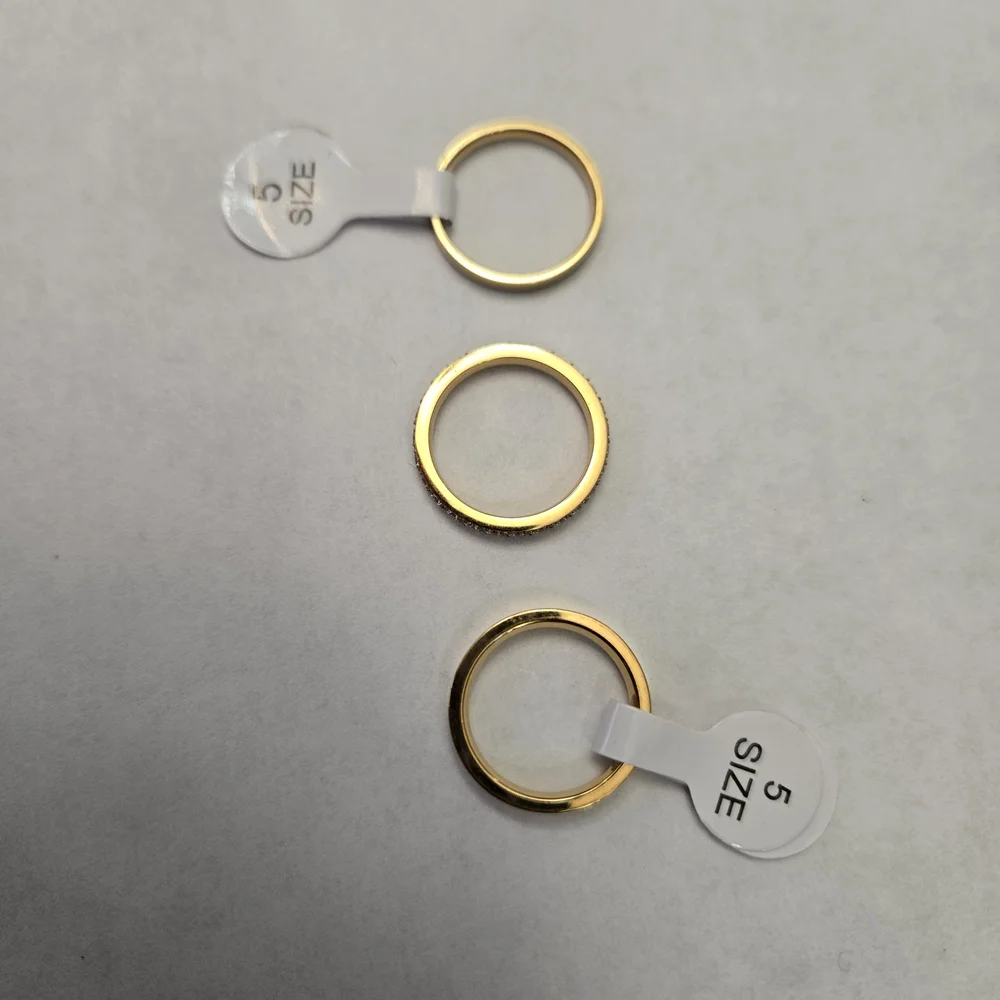 14kt Gold Plated Set Of 3 Eternity Bands - Picture 5 of 7